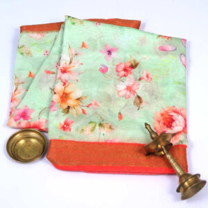 Chanderi Green Cotton Silk Saree