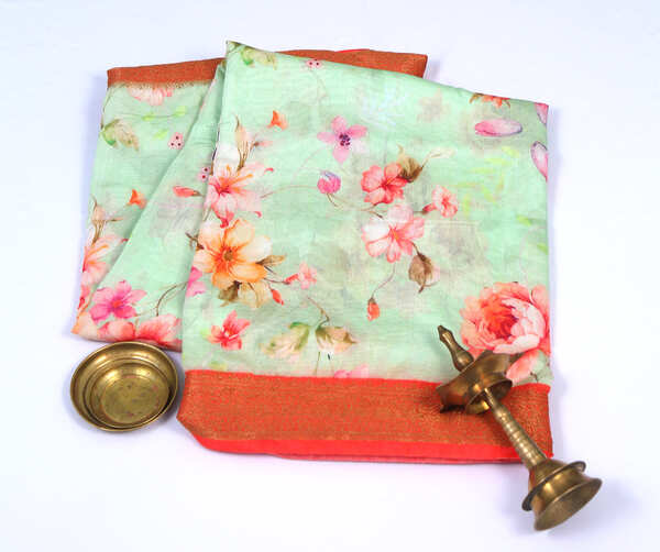 Chanderi Green Cotton Silk Saree