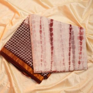 Kota Elegance – Wine and white Lightweight Kota Cotton Saree Collection