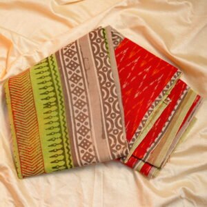 Vibrant Mosaic – Pure Cotton Applique & Cutwork Saree