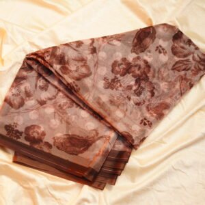 Ethereal Blooms – Digital Printed Organza Saree Collection